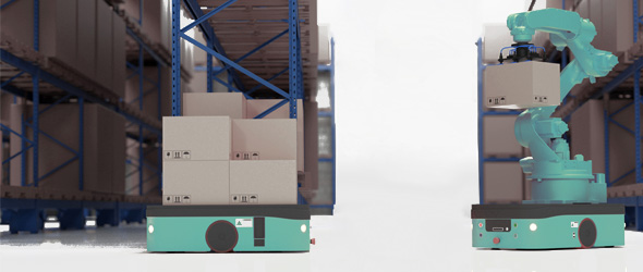 AGV倉儲物流機器人應(yīng)用圖