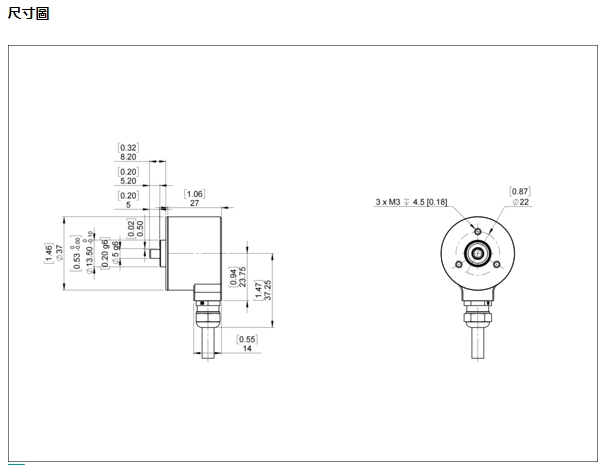 絕對(duì)值編碼器尺寸 絕對(duì)值編碼器尺寸